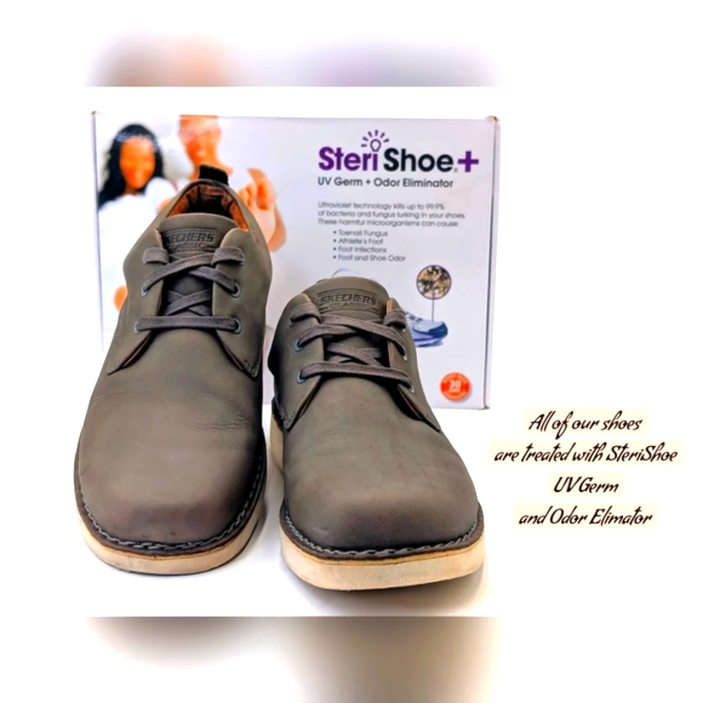 Skechers Solden-Talone Men Sz 12 Charcol Gray Air-Cooled Memory Foam Classic Fit